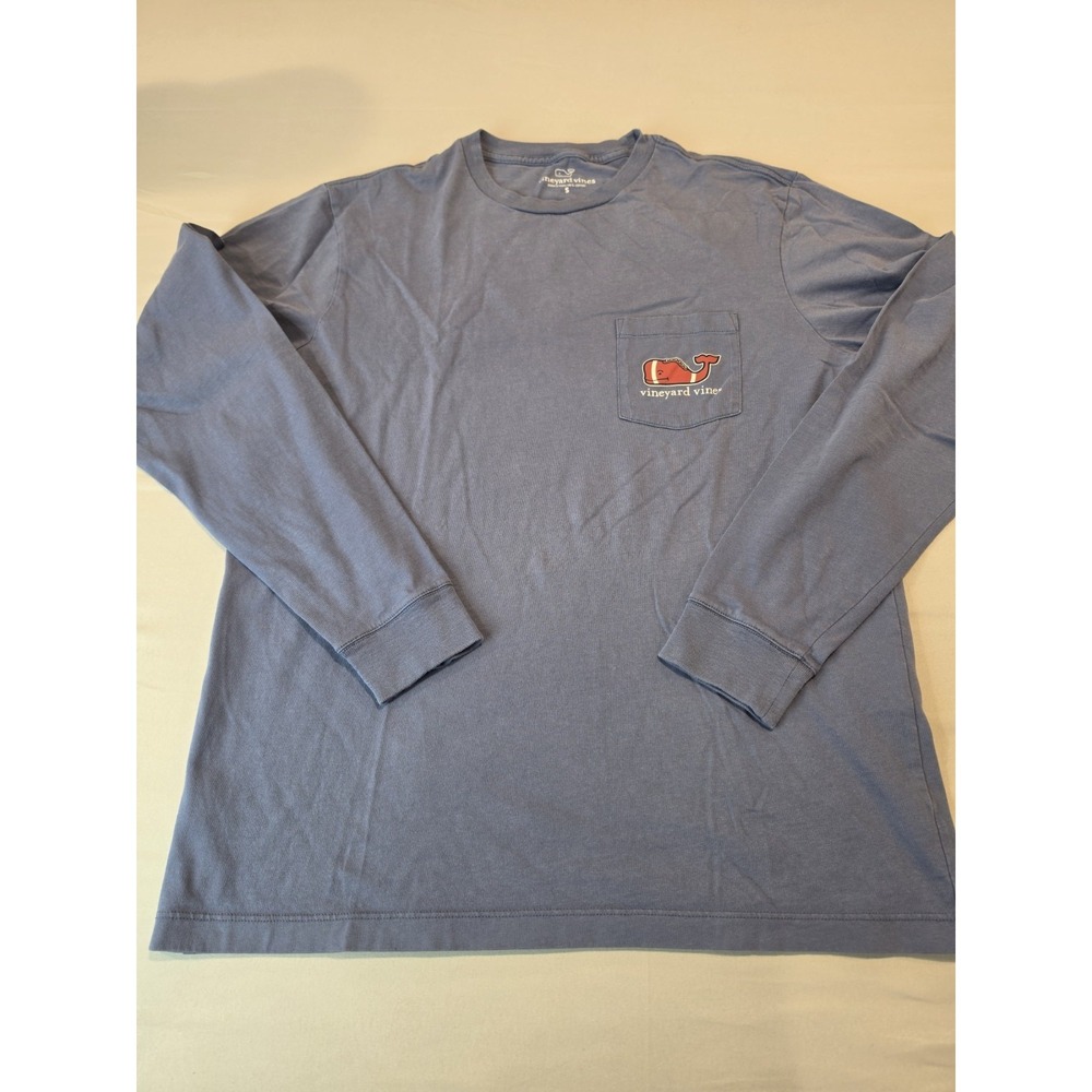 Vineyard Vines Long Sleeve Pocket Tshirt Football Whale Mens Small